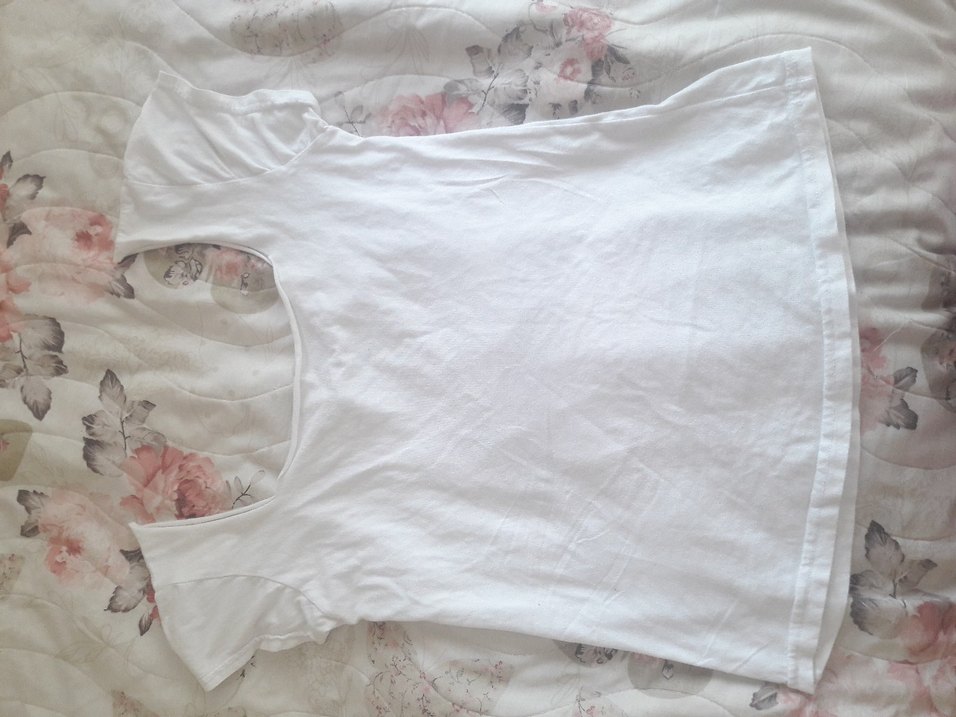 Beyaz Baskılı Kız Çocuk Tişörtü - Görsel 3