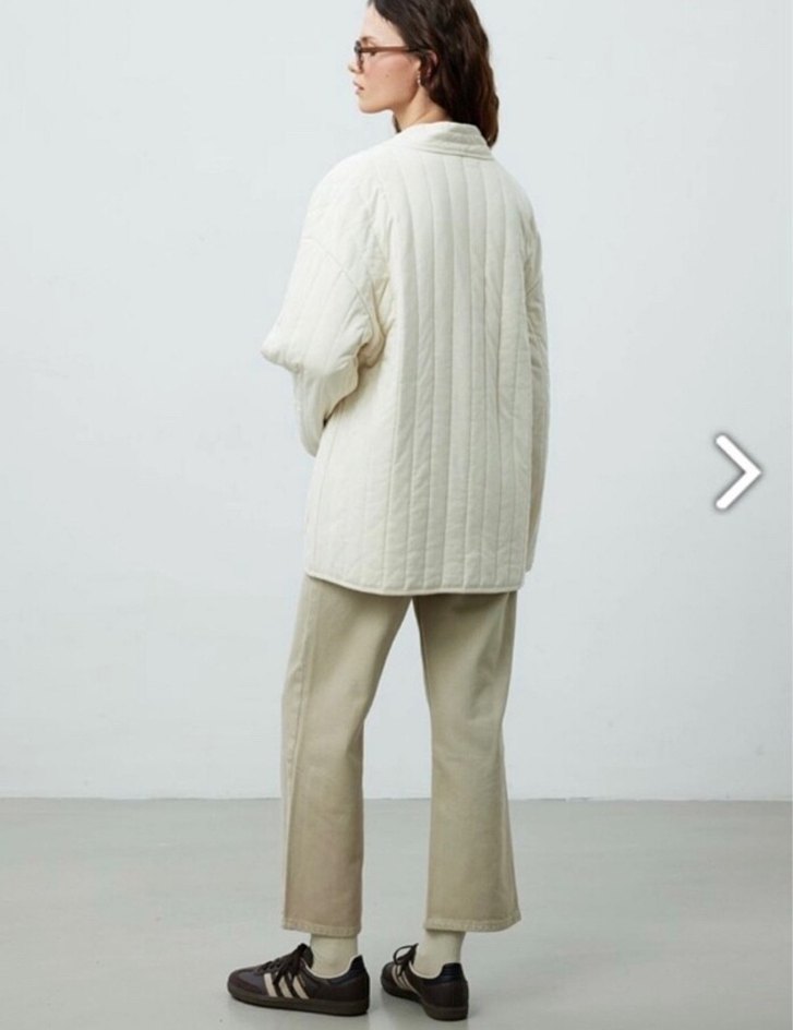 Manuka Beyaz Midi Kadın Ceket - Görsel 4