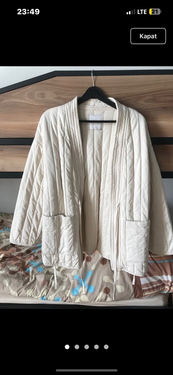 Manuka Beyaz Midi Kadın Ceket - Görsel 2