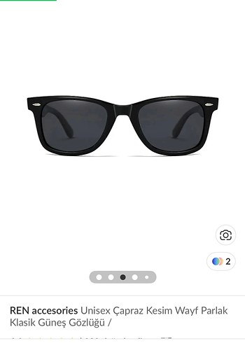 Siyah Parlak Kadın Klasik Güneş Gözlüğü - Görsel 2
