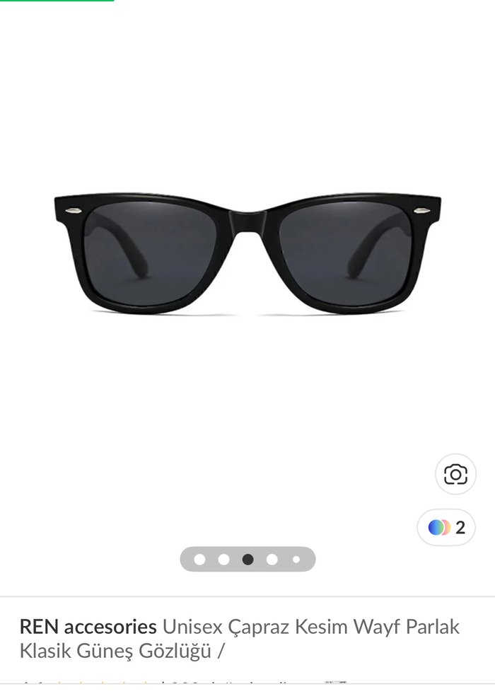 Siyah Parlak Kadın Klasik Güneş Gözlüğü - Görsel 2