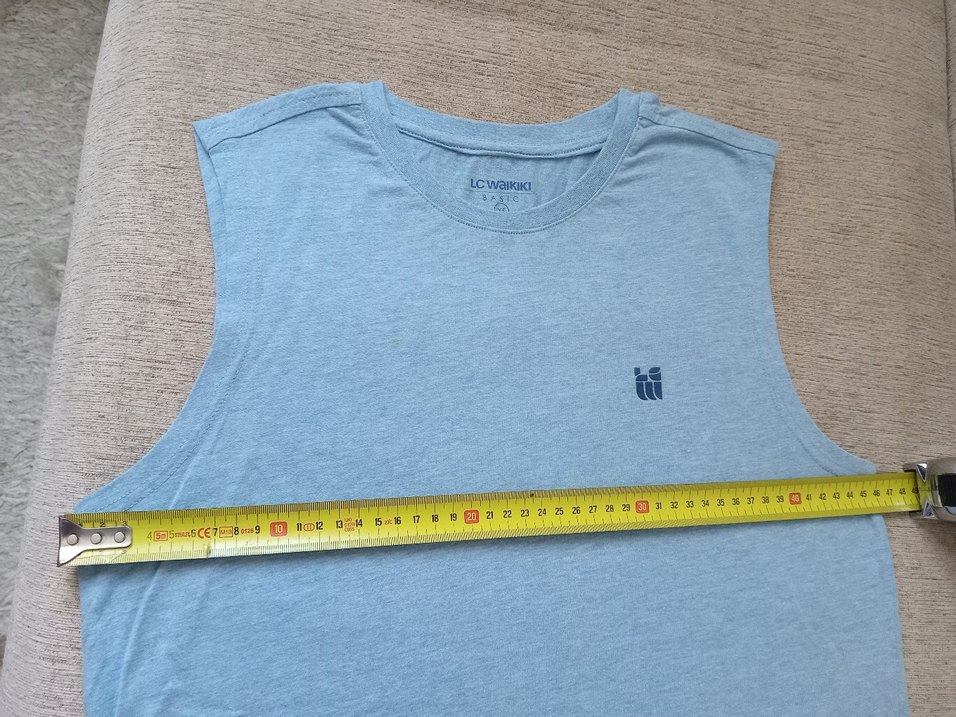 Gri Mavi Erkek Atlet Tshirt Rahat Kesim - Görsel 2