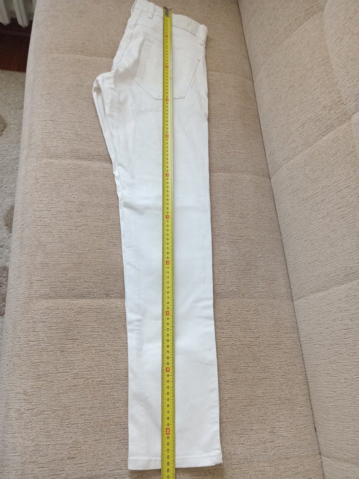 Erkek Beyaz Pamuklu Regular Fit Pantolon - Görsel 3