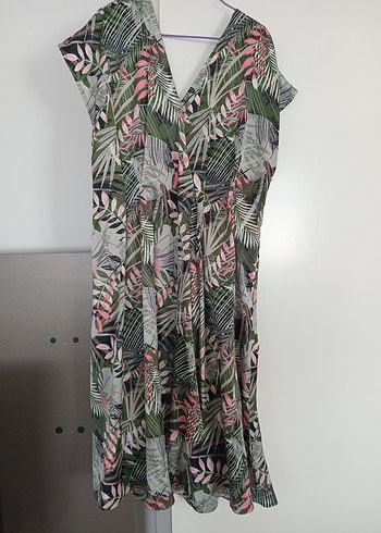 Kadın Çok Renkli Anvelop Kumaş Elbise. - Görsel 7