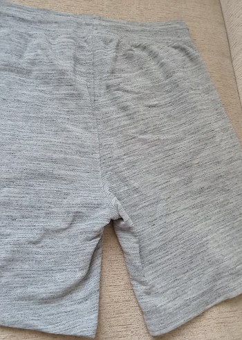 Gri Erkek Mini Şort, Elastik Bel - Görsel 4