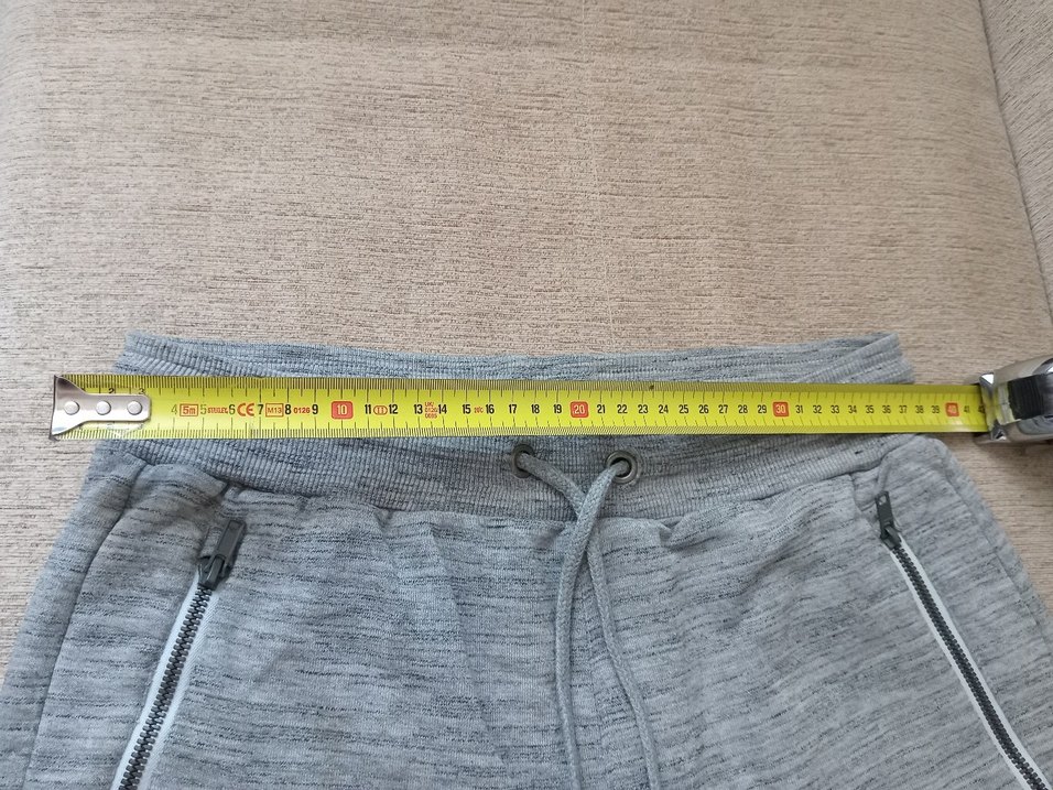 Gri Erkek Mini Şort, Elastik Bel - Görsel 2