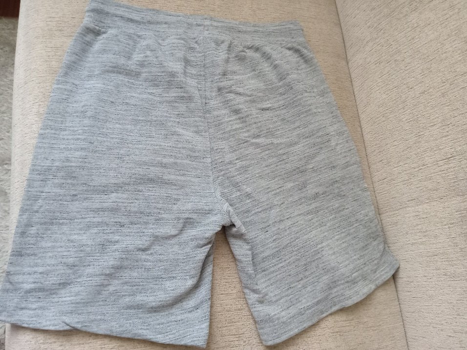 Gri Erkek Mini Şort, Elastik Bel - Görsel 4