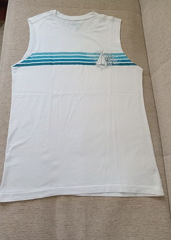 Erkek Kolsuz Bisiklet Yaka Baskılı tshirt.