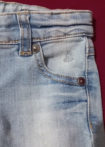 Mavi kiz Çocuk Dar Kesim Kot Pantolon - Görsel 6