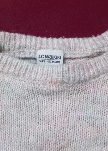 Kız Çocuk pudra Örgü Uzun Kollu Kazak - Görsel 3