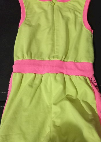 Kız Çocuk Pembe Kuşaklı Kolsuz Tulum - Görsel 3