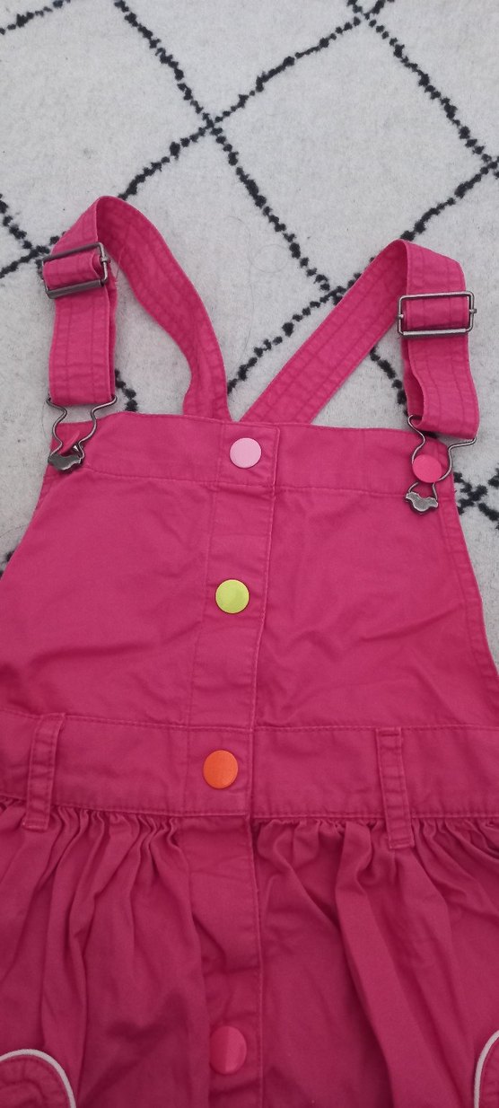 Renkli Düğmeli Kız Çocuk Elbisesi slopet - Görsel 4