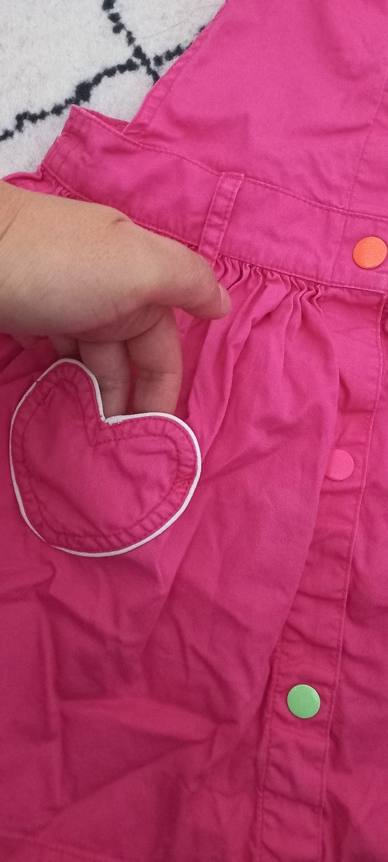 Renkli Düğmeli Kız Çocuk Elbisesi slopet - Görsel 2