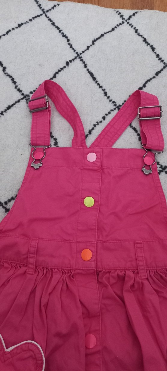 Renkli Düğmeli Kız Çocuk Elbisesi slopet - Görsel 5