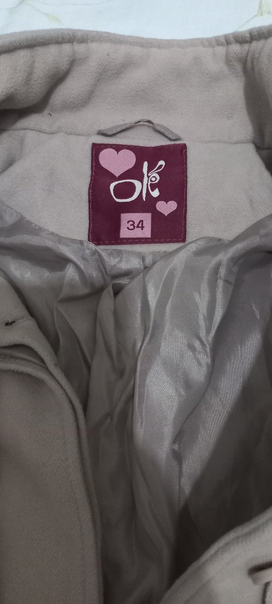 Bej Düğmeli Midi Kadın Kaban - Görsel 2