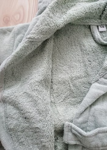 Kapüşonlu Açık Haki Çocuk Bornoz - Görsel 5