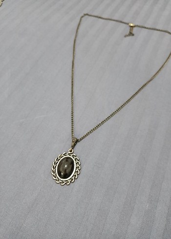 Bej Renk Zincir Detaylı Midi Kolye - Görsel 2