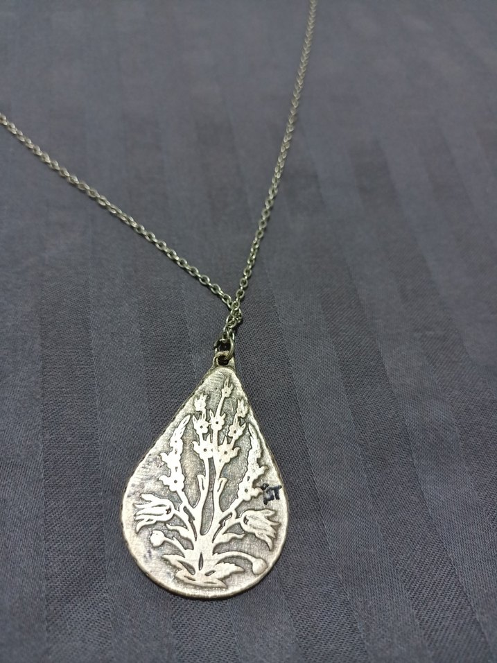 Uzun Zincirli Bohem Çiçekli Kadın Kolye - Görsel 3