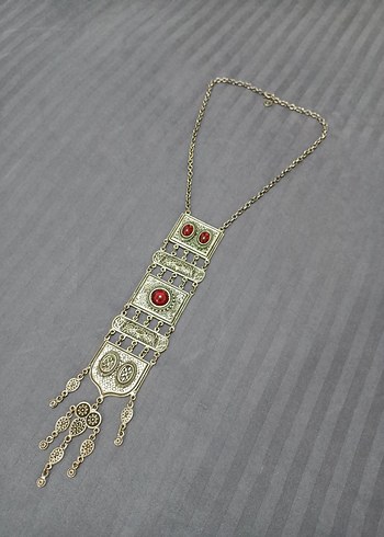Uzun Renkli Bohem Zincir Detaylı Kadın Kolye - Görsel 2