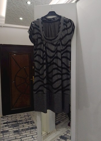 Gri Zebra Desenli  tunik - Görsel 2