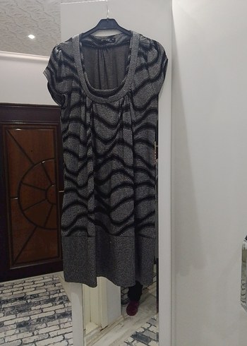 Gri Zebra Desenli  tunik - Görsel 3