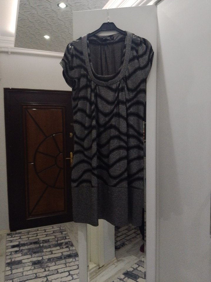 Gri Zebra Desenli  tunik - Görsel 2