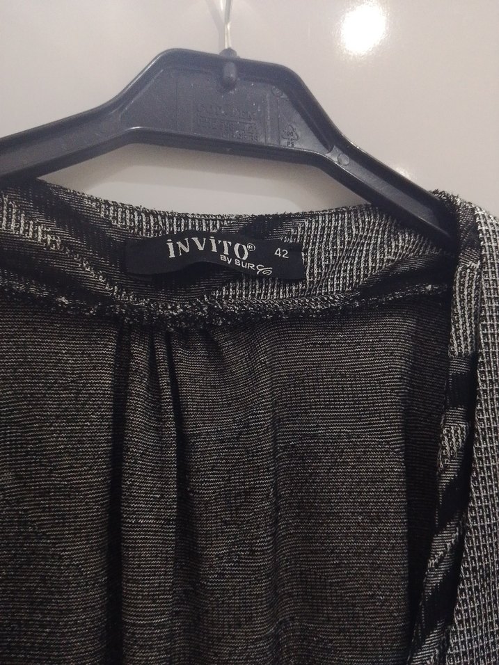 Gri Zebra Desenli  tunik - Görsel 5