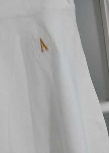 Beyaz Pamuklu penye Midi Etek - Görsel 3