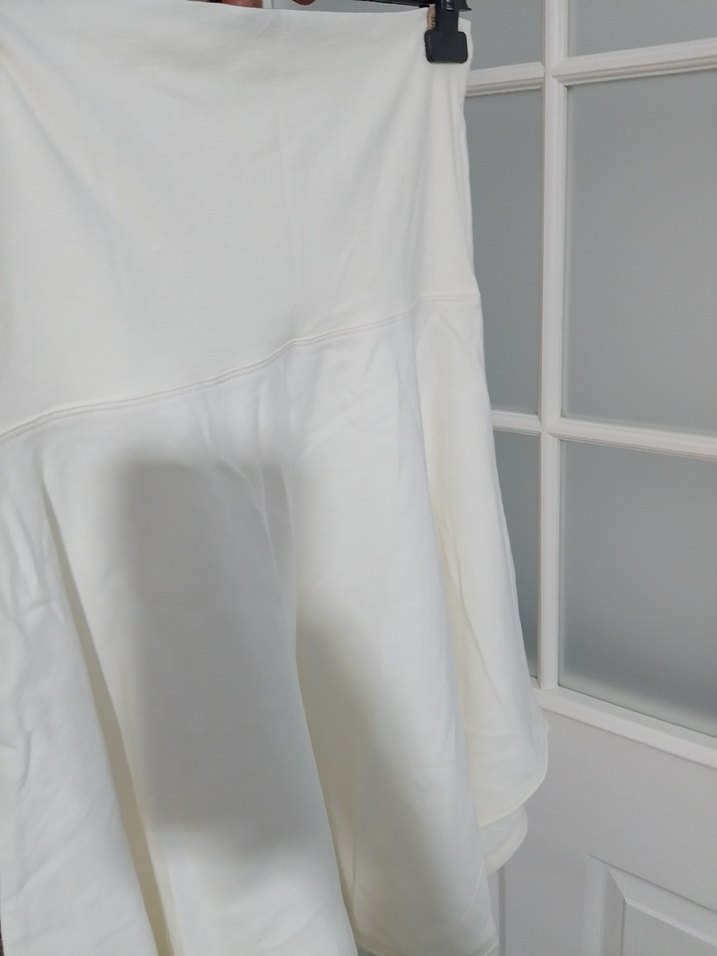 Beyaz Pamuklu penye Midi Etek - Görsel 4