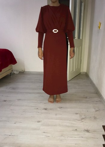Kiremit Uzun Kollu Salaş Elbise kapalılara uygun