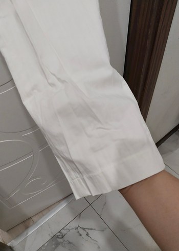 Diğer Beyaz Keten Kadın Pantolon