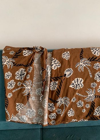 Drapeli Bohem Kahverengi Kadın Etek - Görsel 3