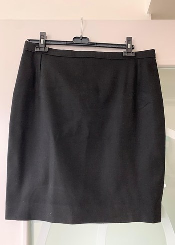 Düğmeli Siyah Midi Kalem Etek - Görsel 2