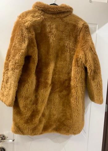 Kahverengi Peluş Kadın Midi Kaban - Görsel 2