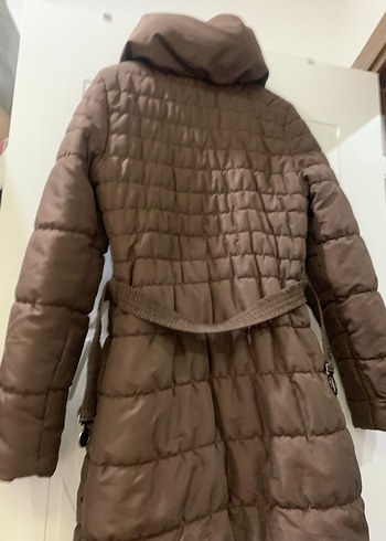 Bej Kapüşonlu Kadın Kışlık Mont - Görsel 7