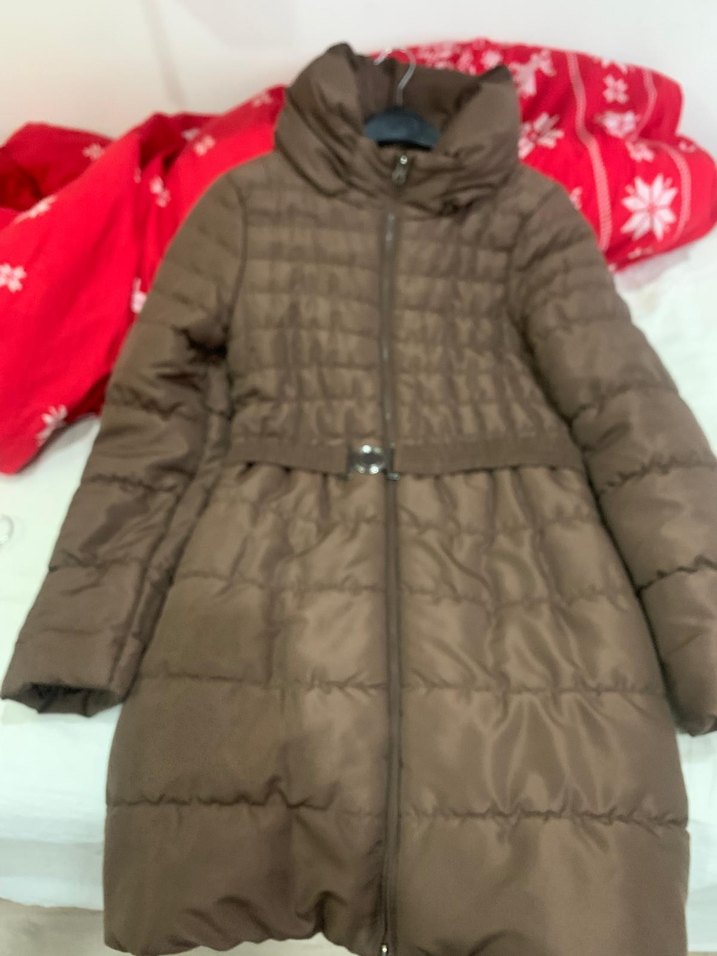 Bej Kapüşonlu Kadın Kışlık Mont - Görsel 5