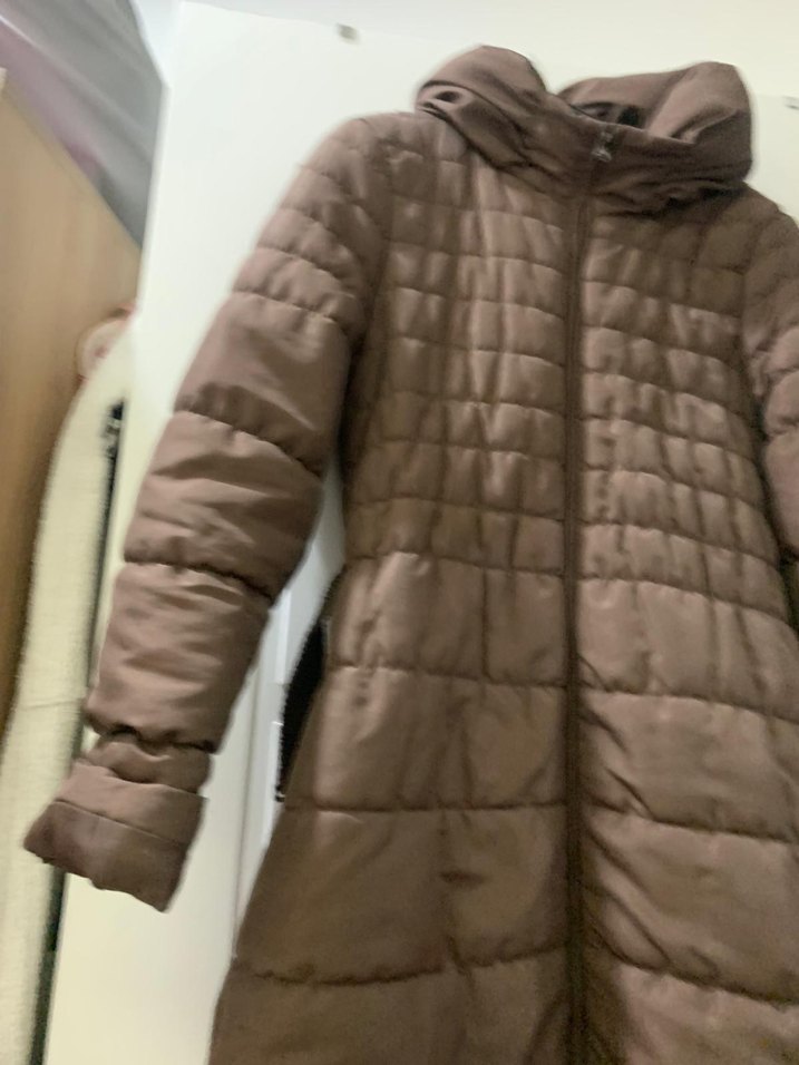 Bej Kapüşonlu Kadın Kışlık Mont - Görsel 4