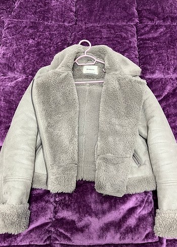 s Beden Stradivarius İçi Suni Kürklü Süet Mont