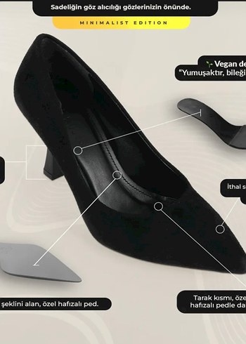 Diğer Siyah süet stiletto 8,5cm topuklu ayakkabı