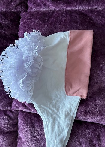 Pudra Krep Uzun Tesettür Elbise - Görsel 3