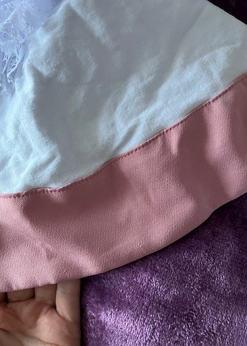 Pudra Krep Uzun Tesettür Elbise - Görsel 4