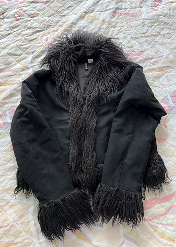 m Beden siyah Renk H&M Püsküllü Siyah Ceket