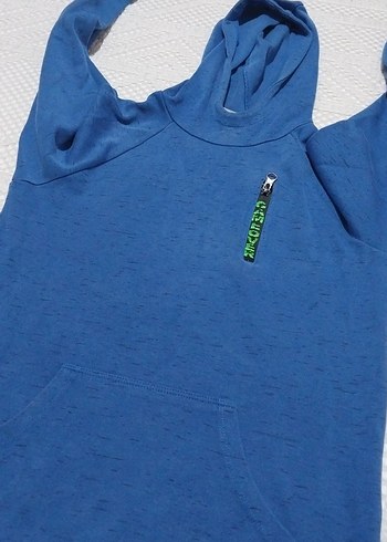 Kapüşonlu Mavi Erkek Sweatshirt