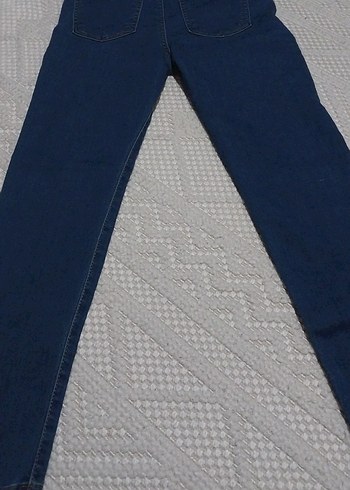 diğer Beden Kadın Elastik Bel Mavi Denim Pantolon