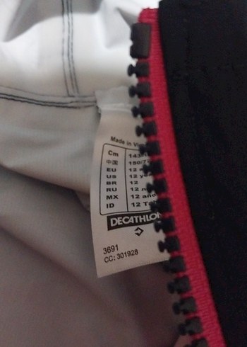Decathlon Kızlar için Fermuarlı Pembe yağmurluk