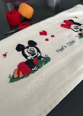 Diğer Nakışlı Pamuk Mutfak Havlusu - Renkli