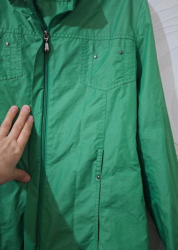 Yeşil Kadın Midi Boy Yağmurluk - Görsel 2