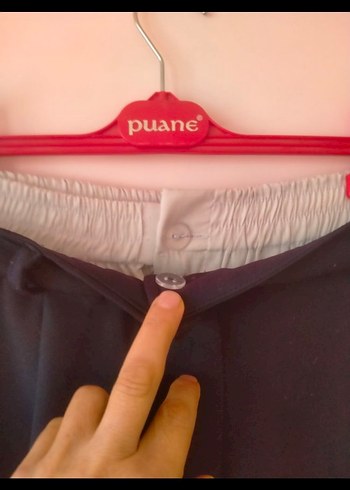 Diğer Kadın Lacivert Gri Şeritli Uzun Kumaş Pantolon