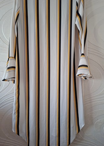 Uzun Bohem Çizgili Kadın Sabahlık - Görsel 8