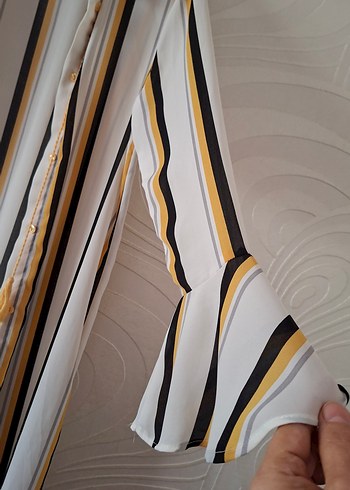 Uzun Bohem Çizgili Kadın Sabahlık - Görsel 2